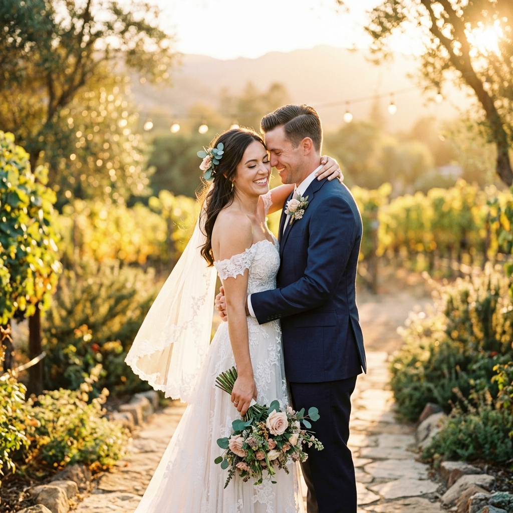 foto e vídeo de casamento ao pôr do sol